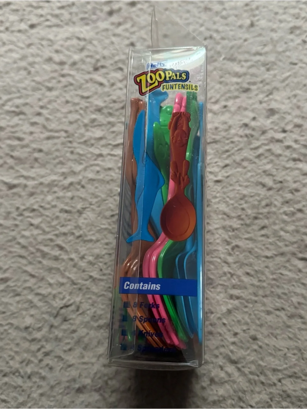 Vintage ZooPals Utensils Animal Funtensils Hefty 24ct open box fork spoon knife